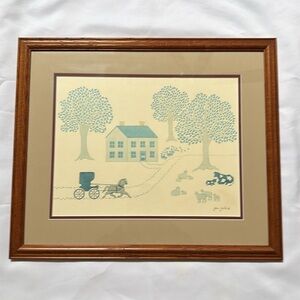 Jean Smith Folk Art Professionally Framed Lithograph Print